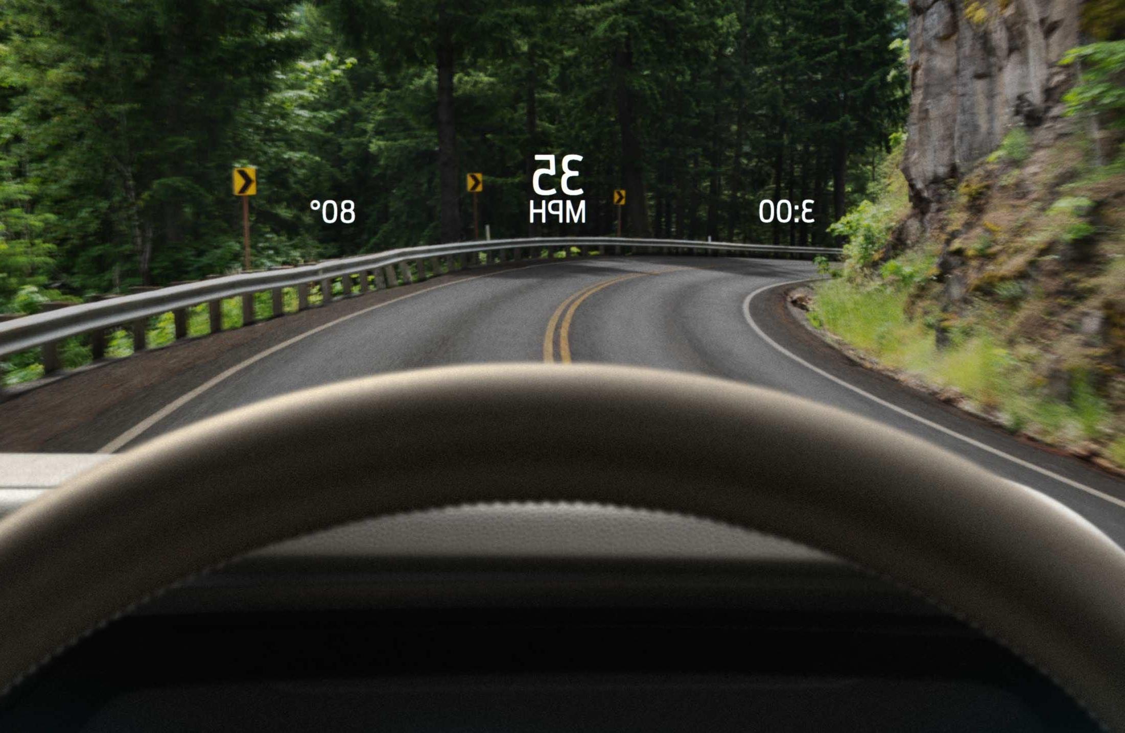 Close-up of the 12-inch LCD touchscreen display highlighting the Smart Hitch feature